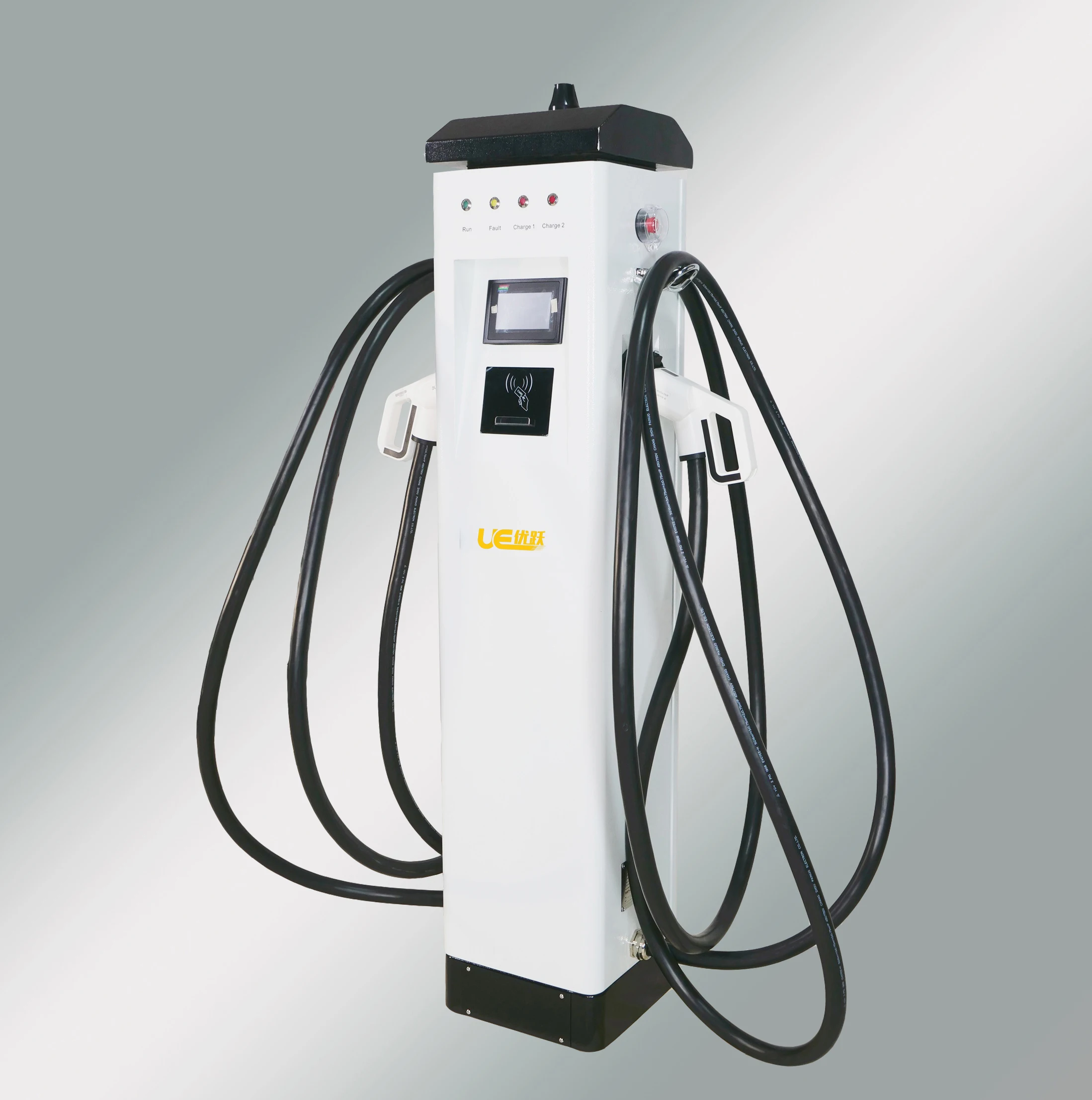 UEOEM Dual guns 14KW home AC EV Charger outdoor Type 1, Type 2 or GB/T floor-standing electric car charger