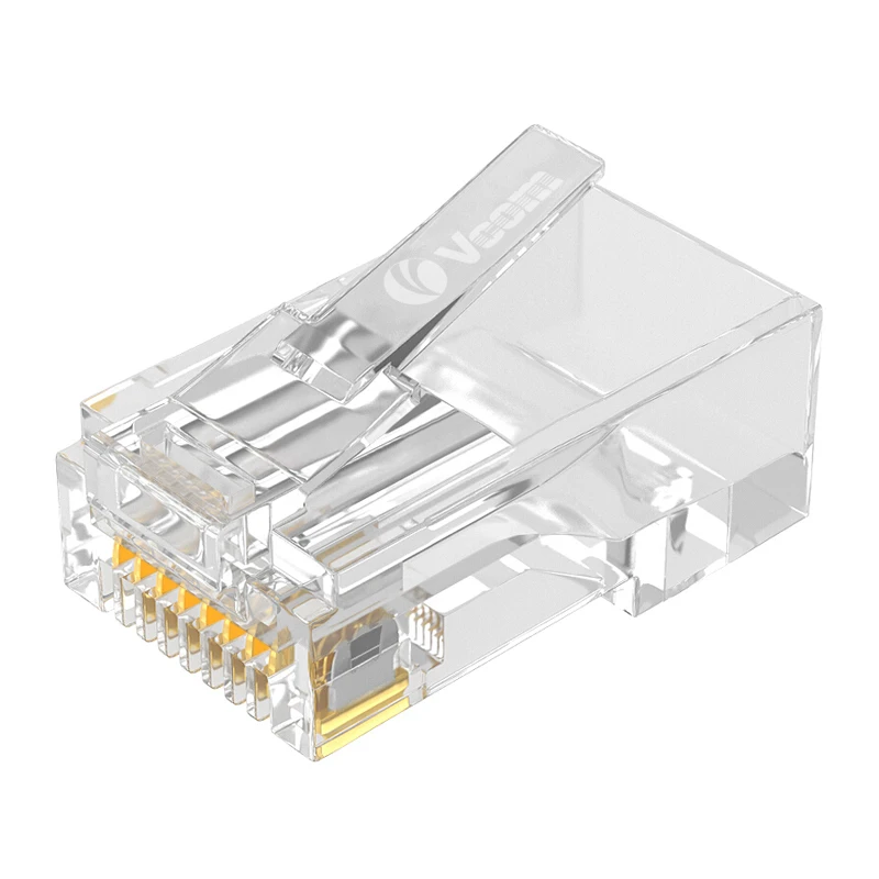 VCOM Factory OEM 8 Pin UTP Unshielded Male Cat6 Network RJ45 Plug for Patch Cord