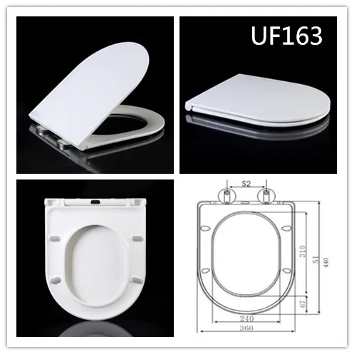 Luxury Bathroom One Piece Toilet Soft Close UF Toilet Seat Cover  163