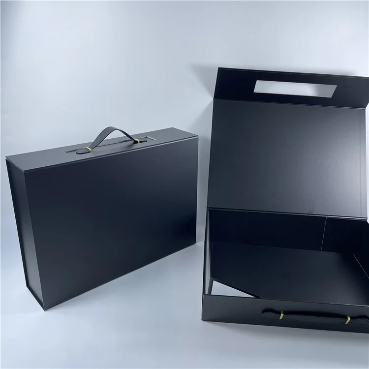 Recyclable Wholesale Anti Scratch Laminated Black Paper Storage Foldable Packaging Jeans Big Boxes Cloth Shipping Gift Package