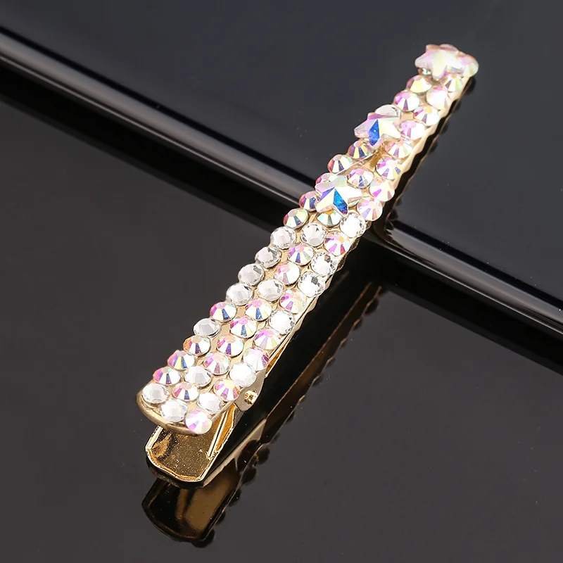Wholesale fashional designer crystal gem hair pins cute Girls BB pearl clip Rhinestone metal hair clip for Women