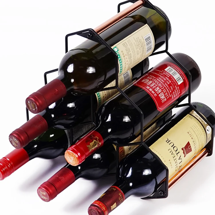 Honeycomb Style 6 Bottles Metal Standing Wine Rack Holder