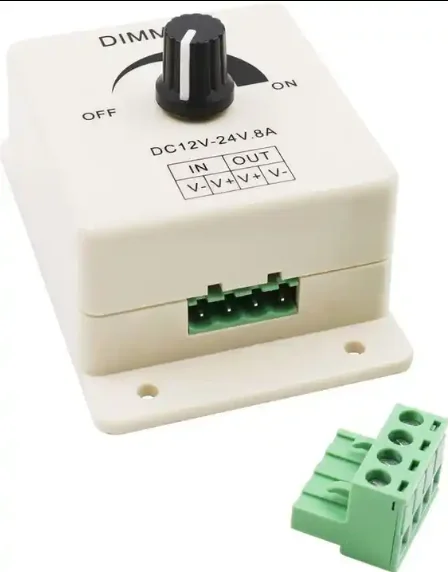 eSann 8A DC 12V Voltage Rotary Strip Led Controller Knob Light Dimmer Switch for Single Color Led Strip