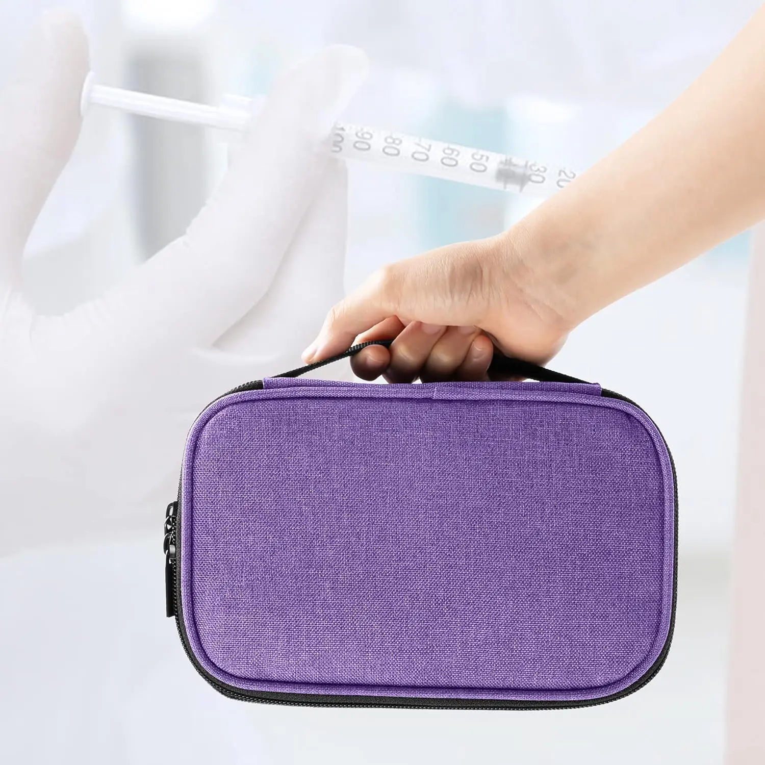 Insulin Cooler Travel Case with 2 Ice Packs, Medication Diabetic Supplies Bag for Insulin Pens