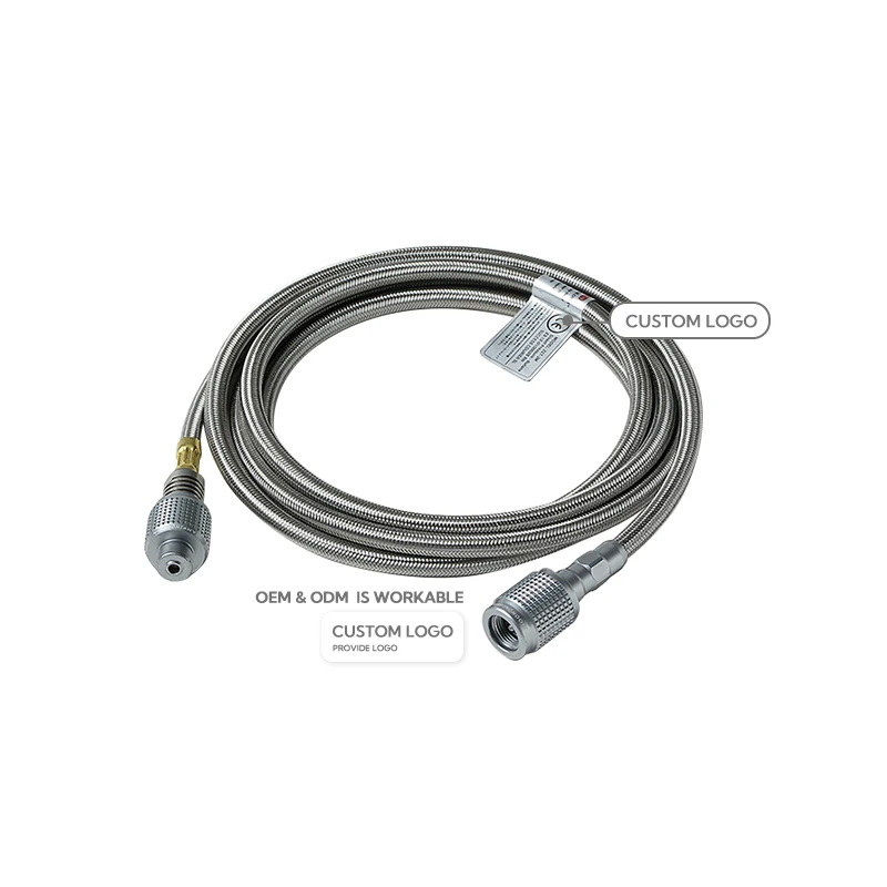 Campingmoon camping accessories  custom  outdoor aluminum alloy propane butane gas adapter with extention gas hose