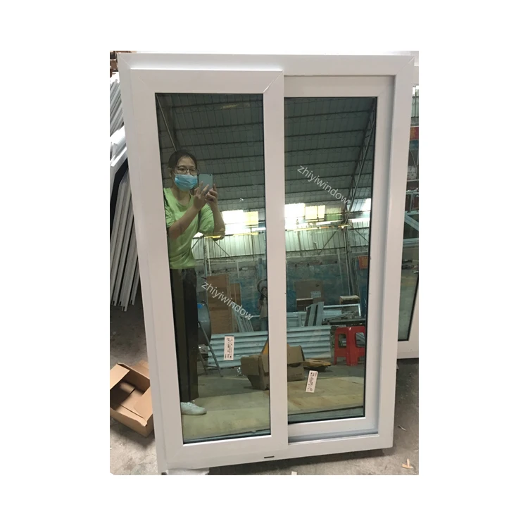 Foshan Tinted Glass Hurricane Impact Sliding UPVC Windows With Flyscreen