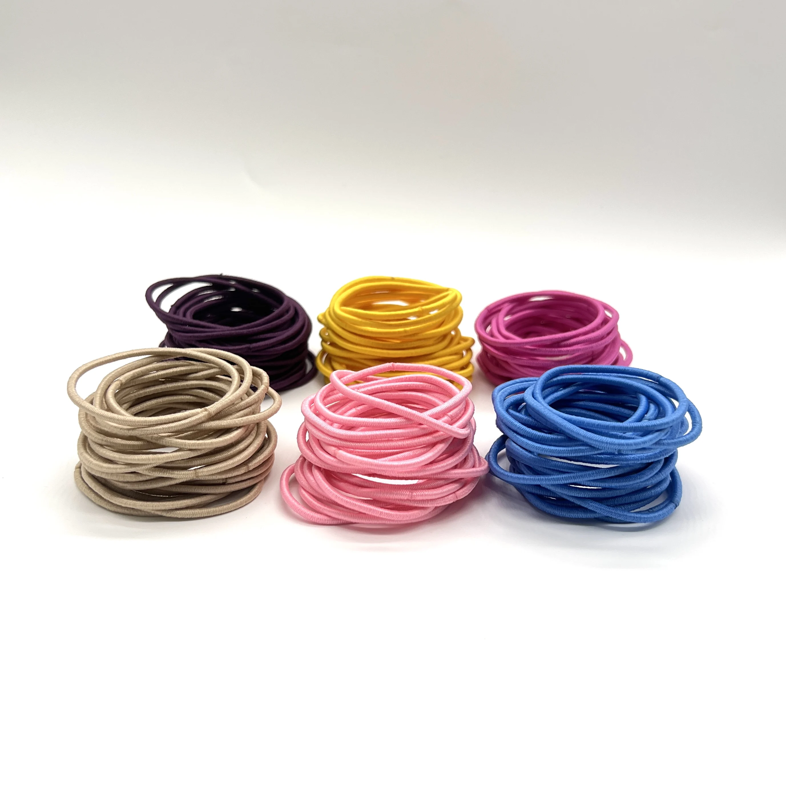 Color Wholesale 2mm no metal connectors Nylon elastic hair rubber elastic hair band Women, children, girls