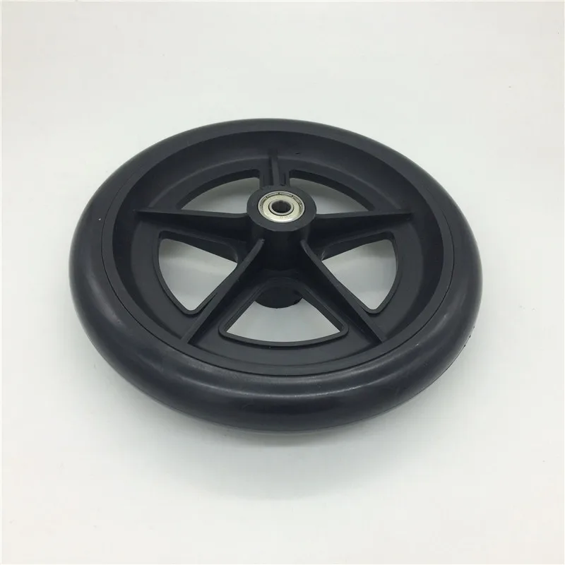 JQ Caster 200mm Solid Plastic Bearings Wheel for Wheelchair Front Leg