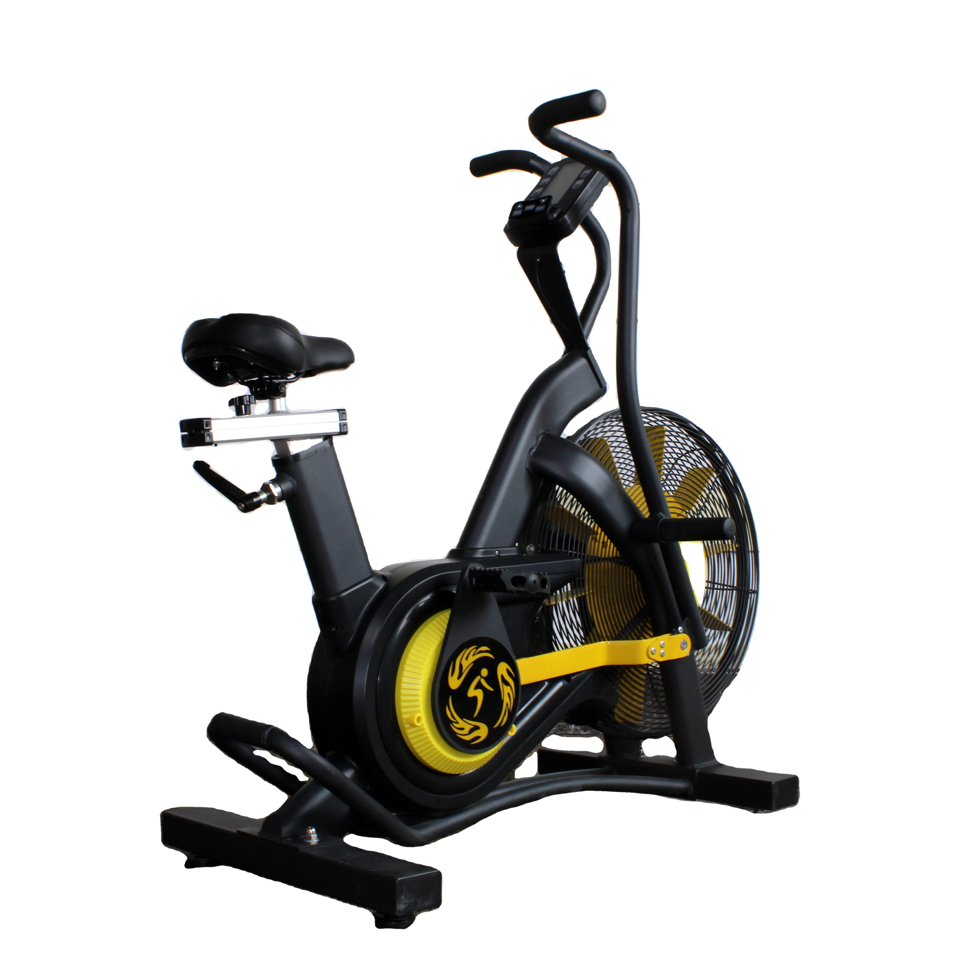 DeZhou OBISON gym exercises exercise Air Bike cardio Belt drive Displays time distance calories speed RPM and heart rate