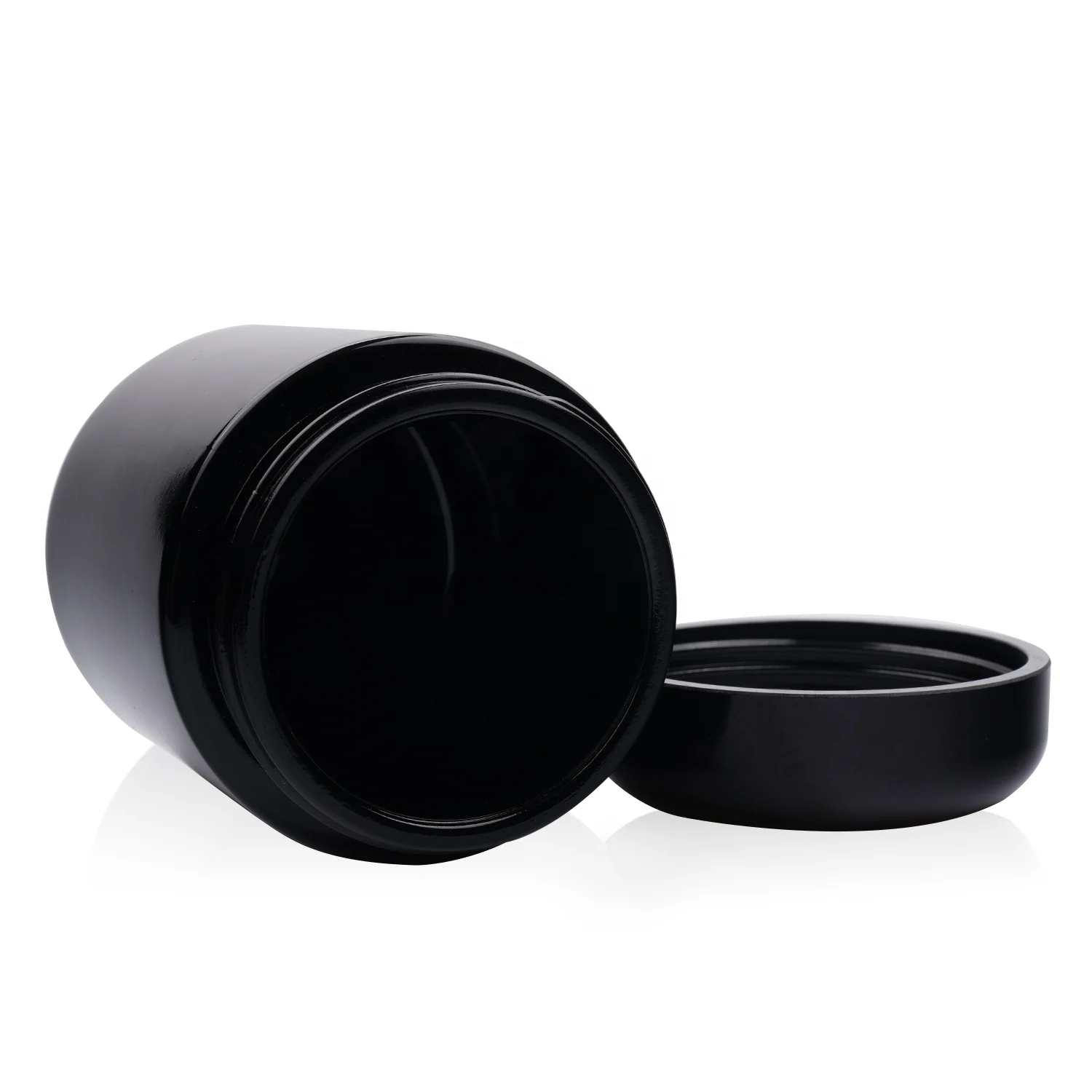 100 ML vacuum UV glass herb jar with childproof  cover glass screw top tobacco stash jar manufacturer