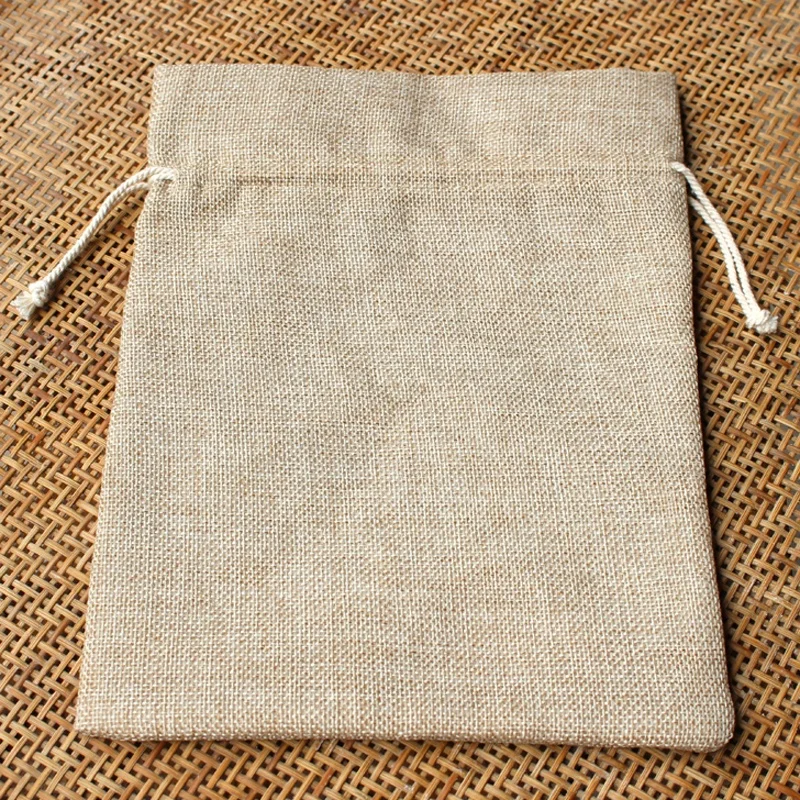 Cheap best quality custom logo printed natural burlap linen drawstring sack recycle jute cloth bags