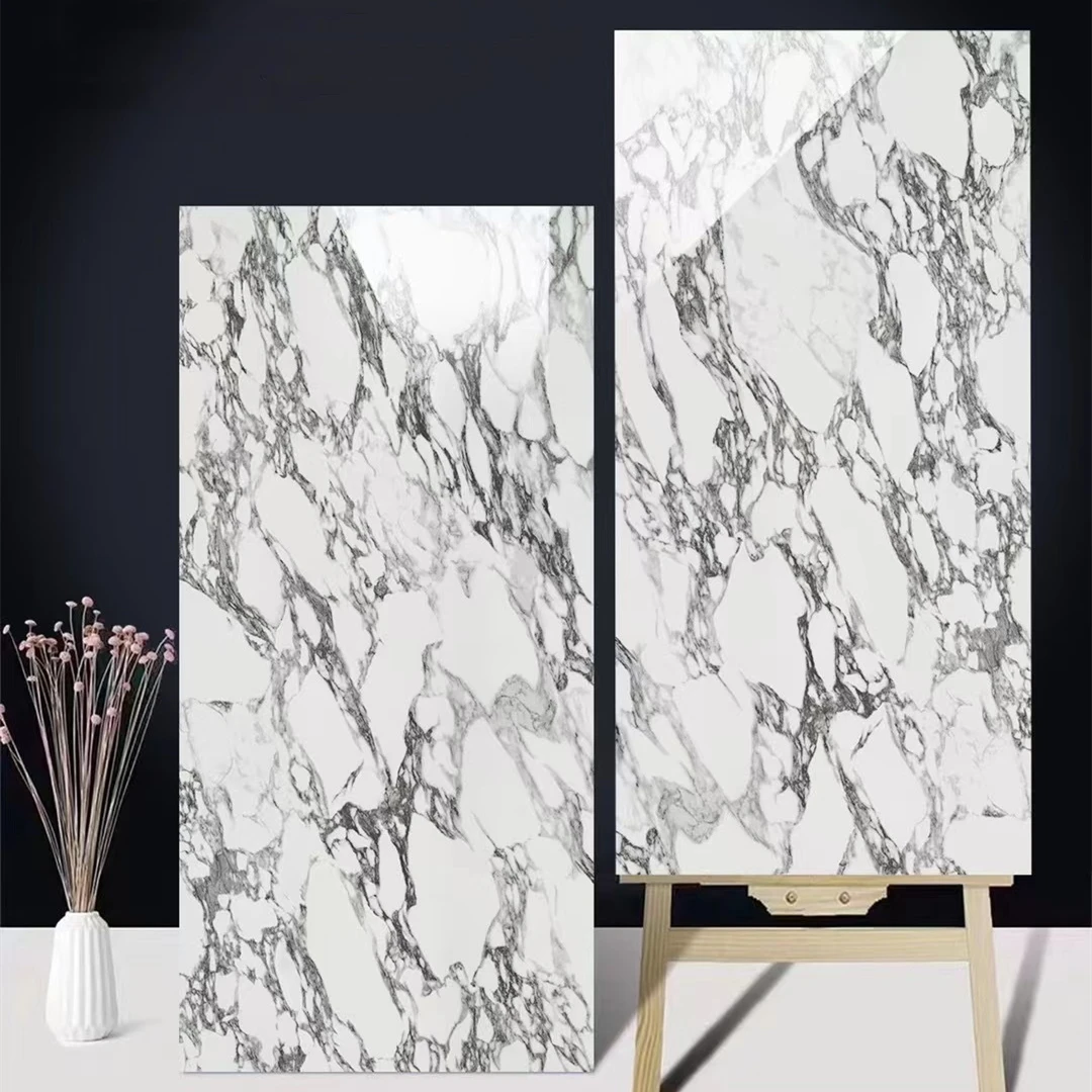 600*1200mm Latest Design Dark Color Marble Decorative Glossy Floor tile for house