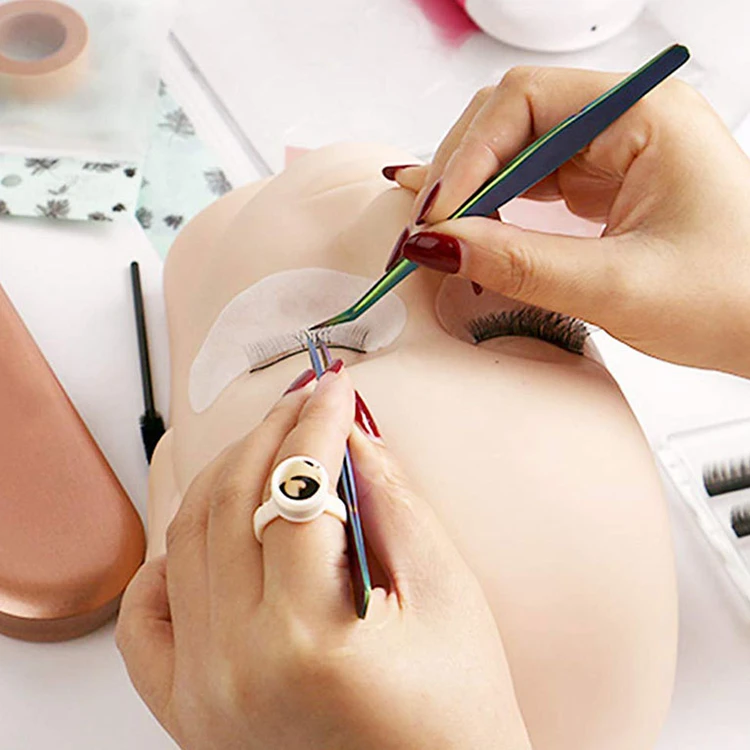 Silicone Lying Fake Head Model Base Mannequin Practice Tool Massage Eyelash Extension Training Face Tattoo Pmu