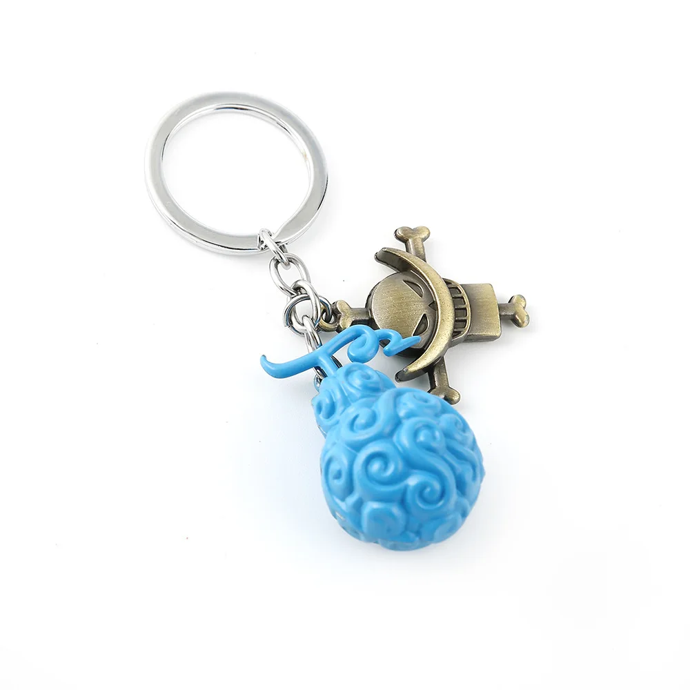 Anime One Piece The Devil Fruit Shape Pendant Keychain for Fans Jewelry