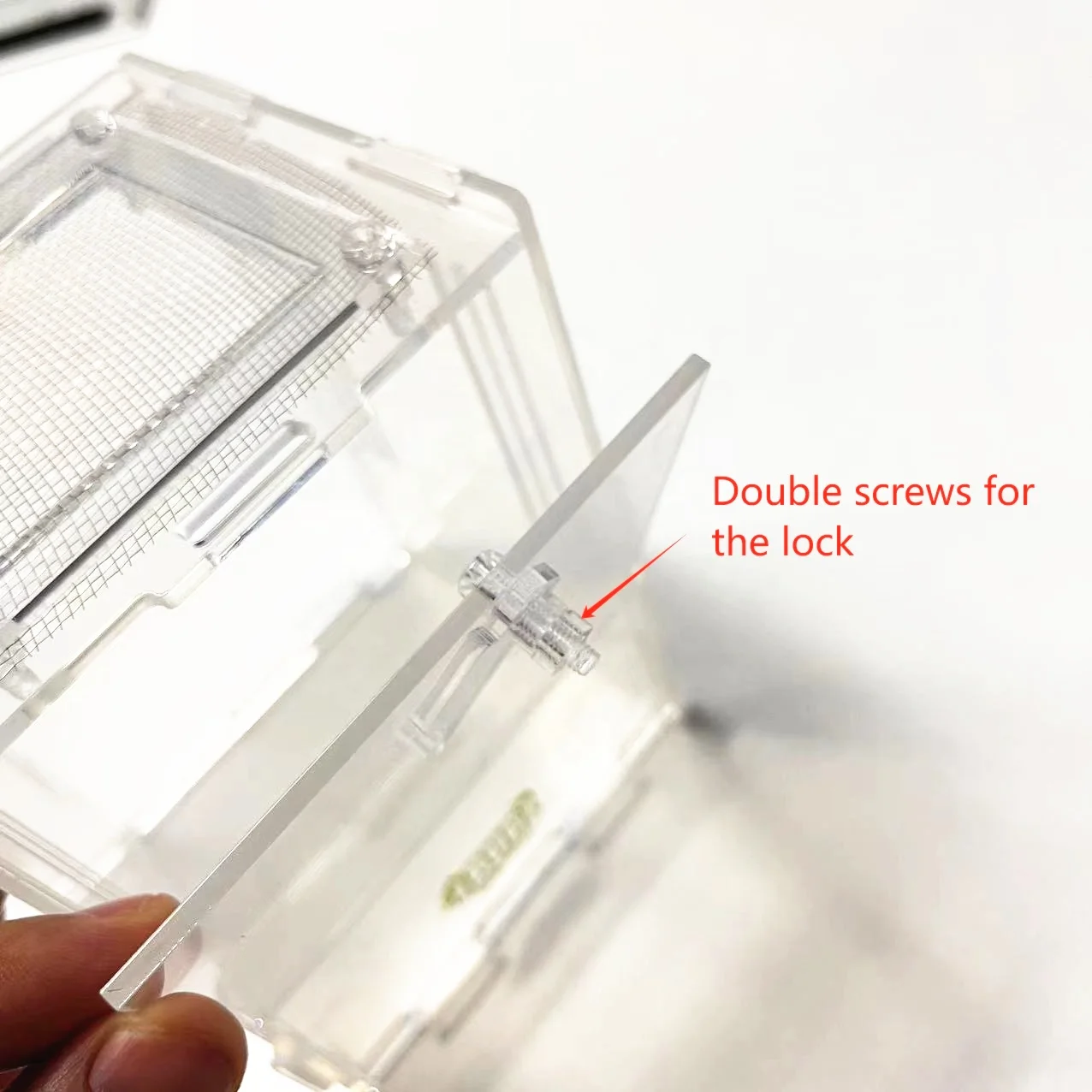 Custom logo factory pmma plexiglass acrylic pet reptile glass terrarium enclosure acrylic reptile terrarium cage with metal net