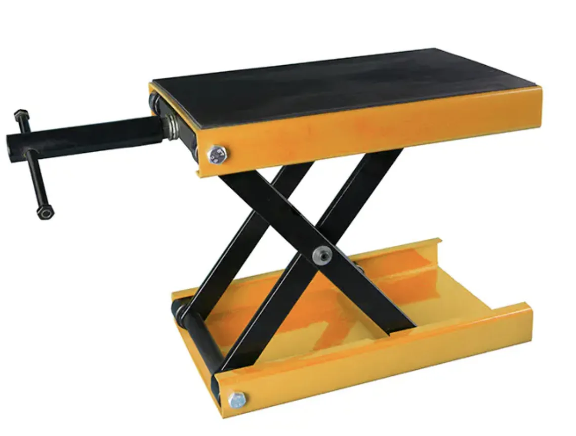 500kg Motorcycle Lift Center Scissor Lift Jack Wide Flat Hoist Stand for Street Bikes ATVs Garage Repair Stand