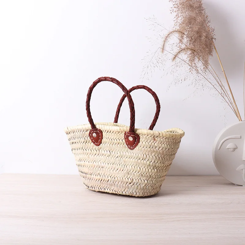 High quality women newest rattan straw woven french market basket