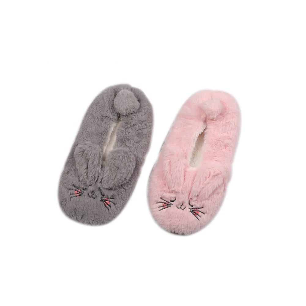 2021 Home New Fashion Girls Cartoon Bunny Rabbit Fluffy Warm Indoor Slippers