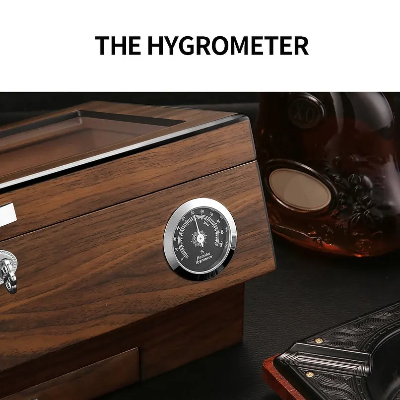wholesale customized Handmade Cigar Humidor wood cigar boxes manufacturer cabinet spanish Luxury  Wood piano Cigar Accessories