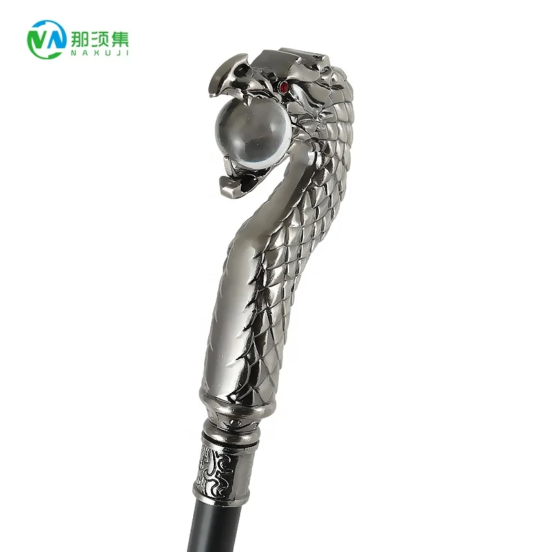 Fashion scepter Man Party Decorative Walking Cane Men Luxury Walking Stick Elegant Big dragon head crystal ball Handle wand