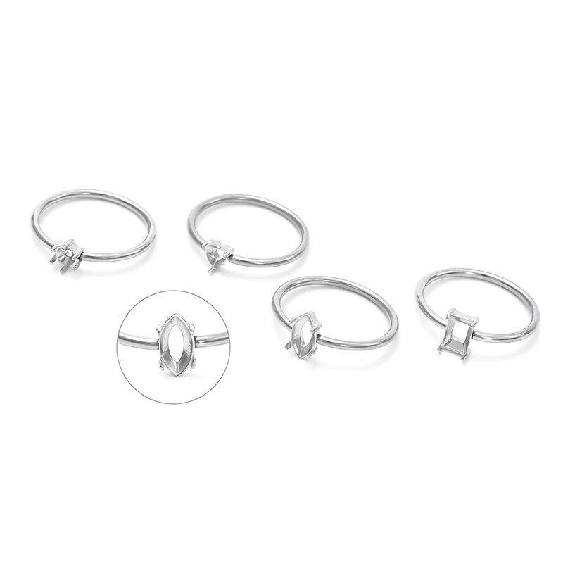 Cheap wholesale stainless steel gemstone/White stone /316 Ring base for men and women/Unisex diy