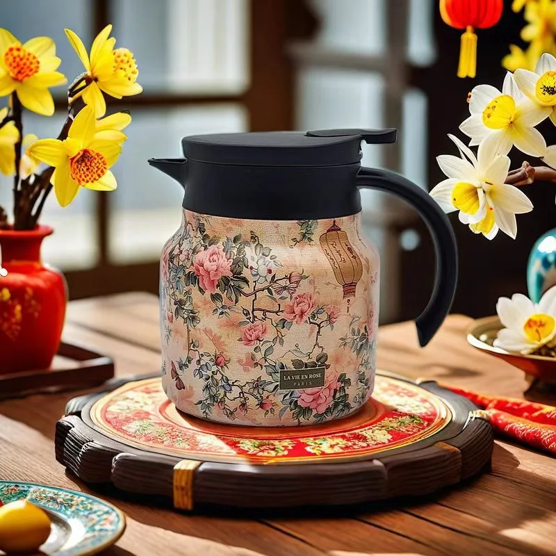 800 ML 1000ML Teapot tea water separation indoor household thermos cup coffee pot office thermos pot simple pattern