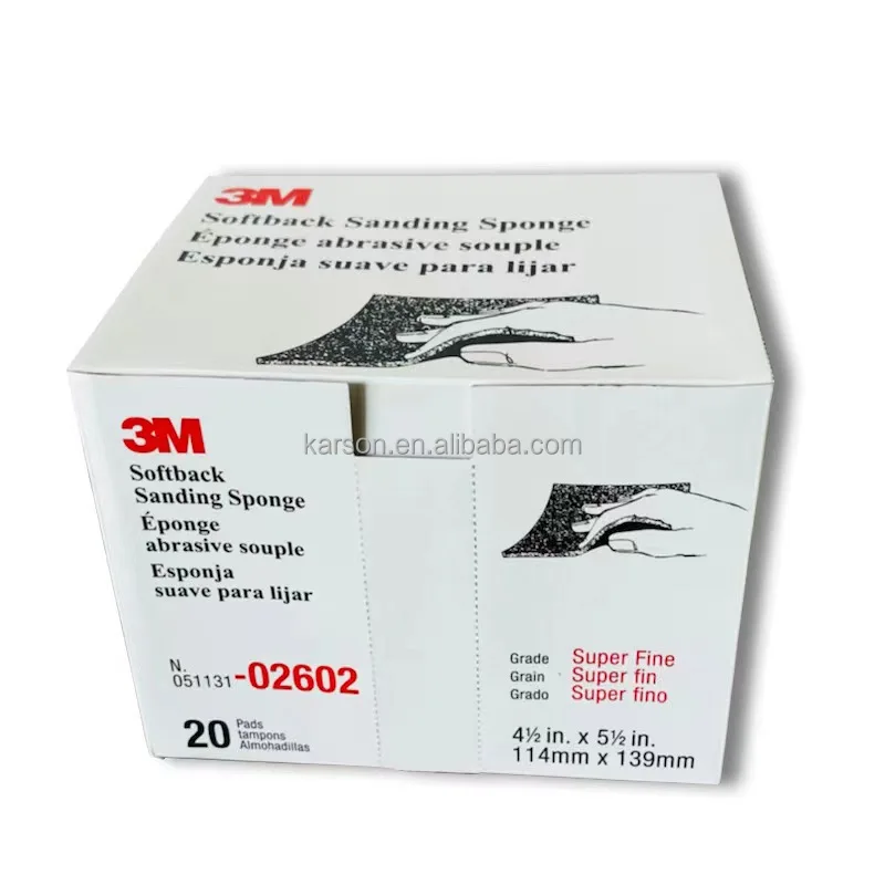 3M 02600 02601 02602 02604 02606 Mircrofine Grit Alumina Frosted Glass Abrasive Pad Softback Sanding Sponge