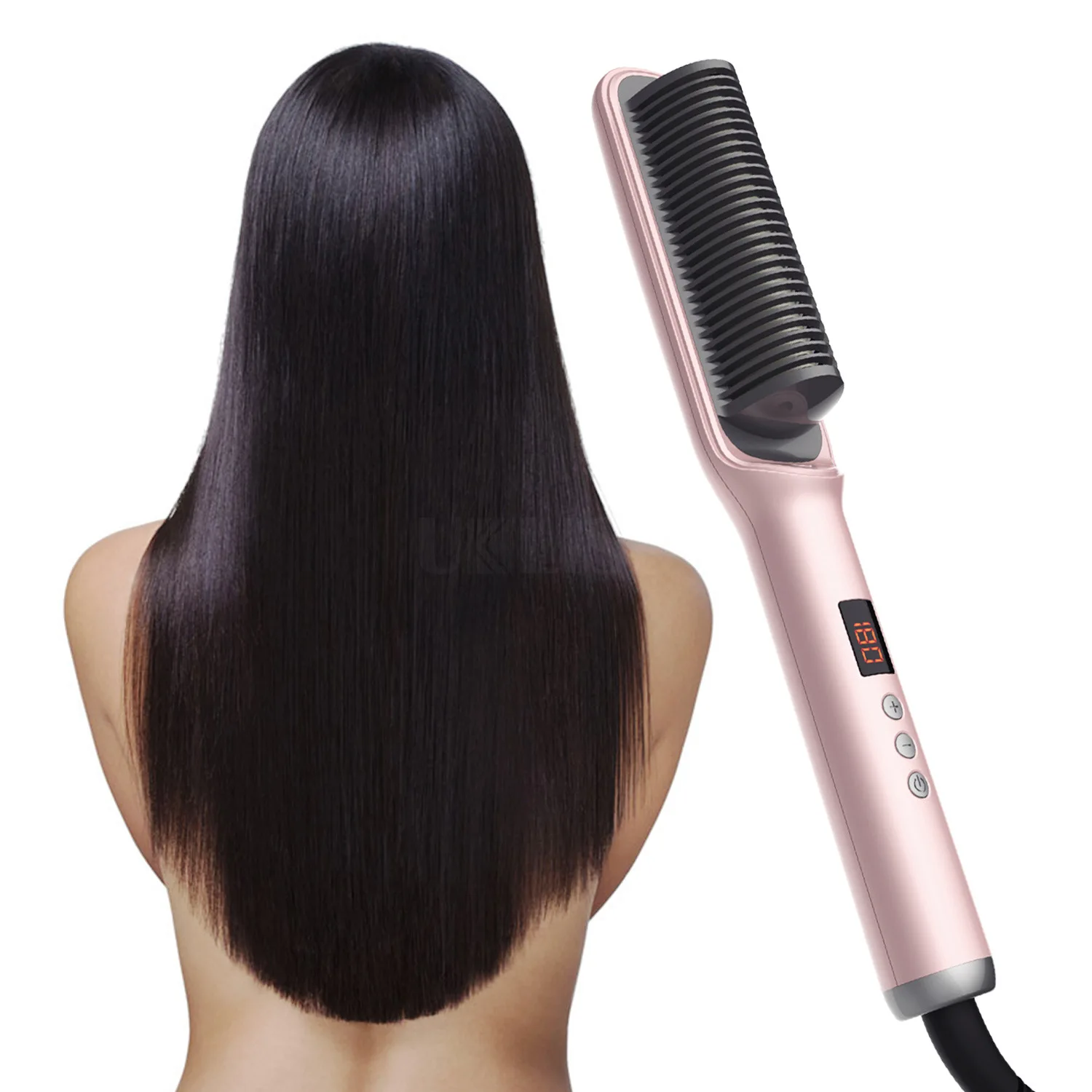 Cute Shape Household Comfortable Massage Brush Styler Electric Comb Straightener Brush