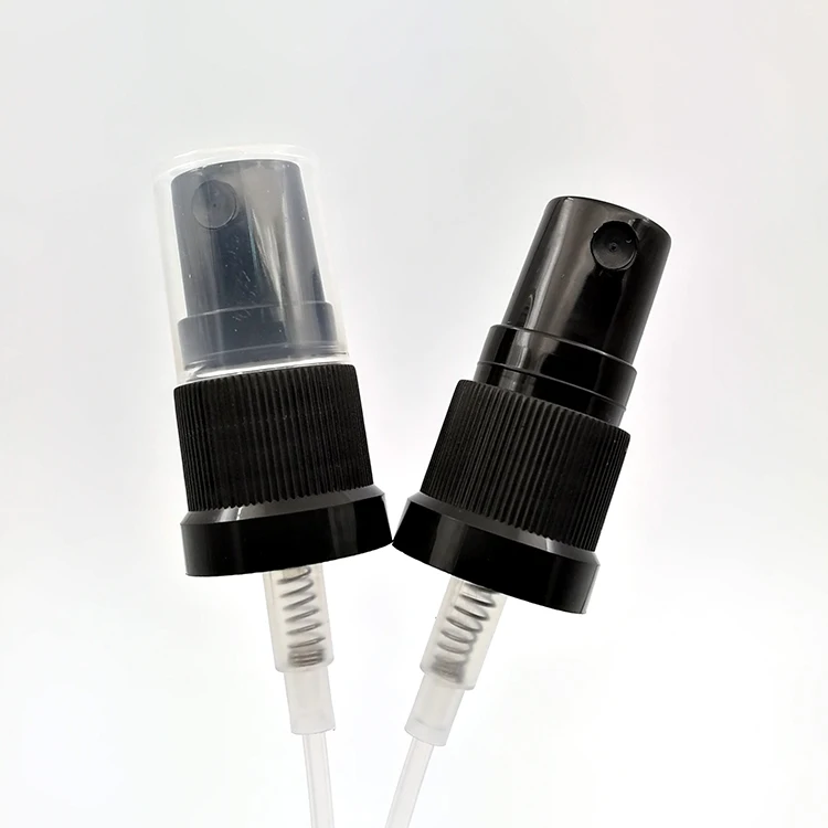 supplier 18/415 black mist sprayer with a step decoration for glass perfume bottle