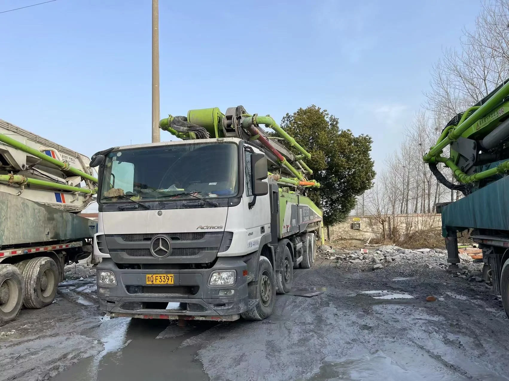 Pump Truck Concrete Boom Pump Machinery Cement Mixer Pumping Mobile Machines Diesel