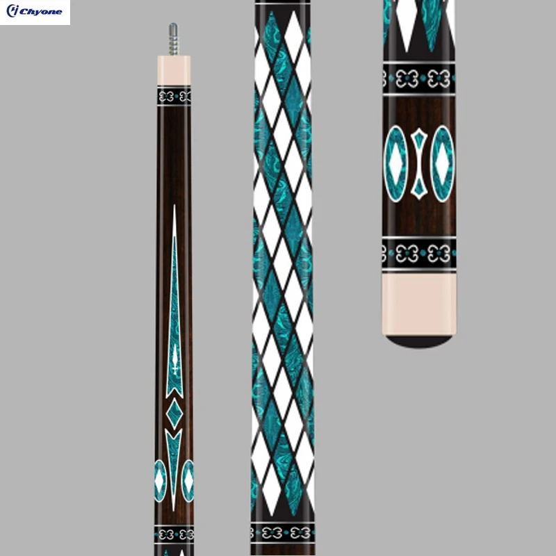 Chyone 12mm newest Canadian maple wood with real turquoise inlay carom cue decal carom cue