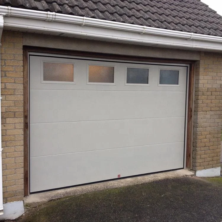 Elegant Foamed Garage Door With PVC Windows Inserts