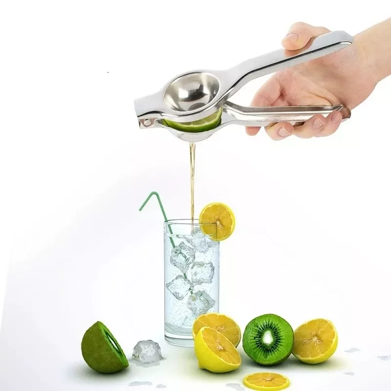 Kitchen Accessories Gadgets Silver Stainless Steel Press Handled Manual Juicer Lemon Lime  Lemon Clip Squeezer