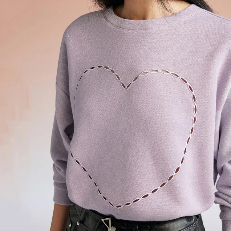 factory customized 100% cotton hoodie acid washed vintage lavender distressed crewneck sweatshirt for women unisex