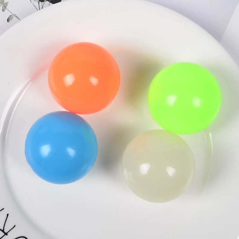 4.5CM Flashing Sticky Wall Ball Glitter Ceiling Stick Wall Ball Squishy Decompression Stress Relief Toys