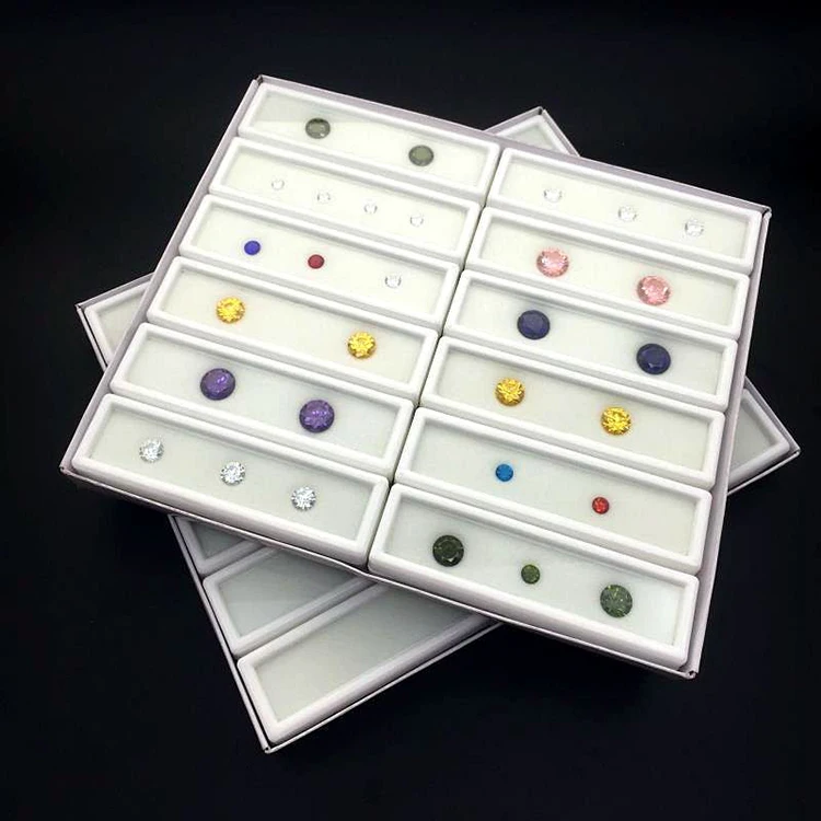 Glass cover square double-layer memory cotton acrylic color treasure ring face box transparent display gemstone box display