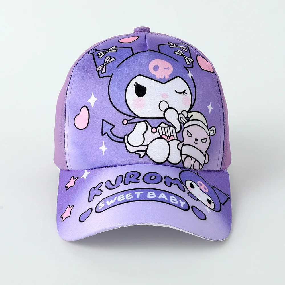 Sanrioed Kawaii Baseball Cap Cinnamoroll Kuromi Cute Cartoon Printed Peaked Cap Children Ins Casual All-match Sun Hat