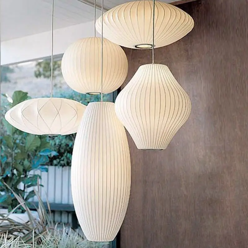 Wholesale custom ceiling lamp pendant restaurant large chandelier silk light Silk lamp Bubble lamp