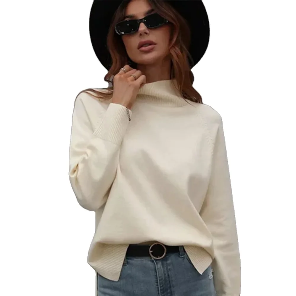 Custom FNJIA Fashion Turtleneck Women Sweater Europe and America Winter Pullover Knitting woolen sweater for women