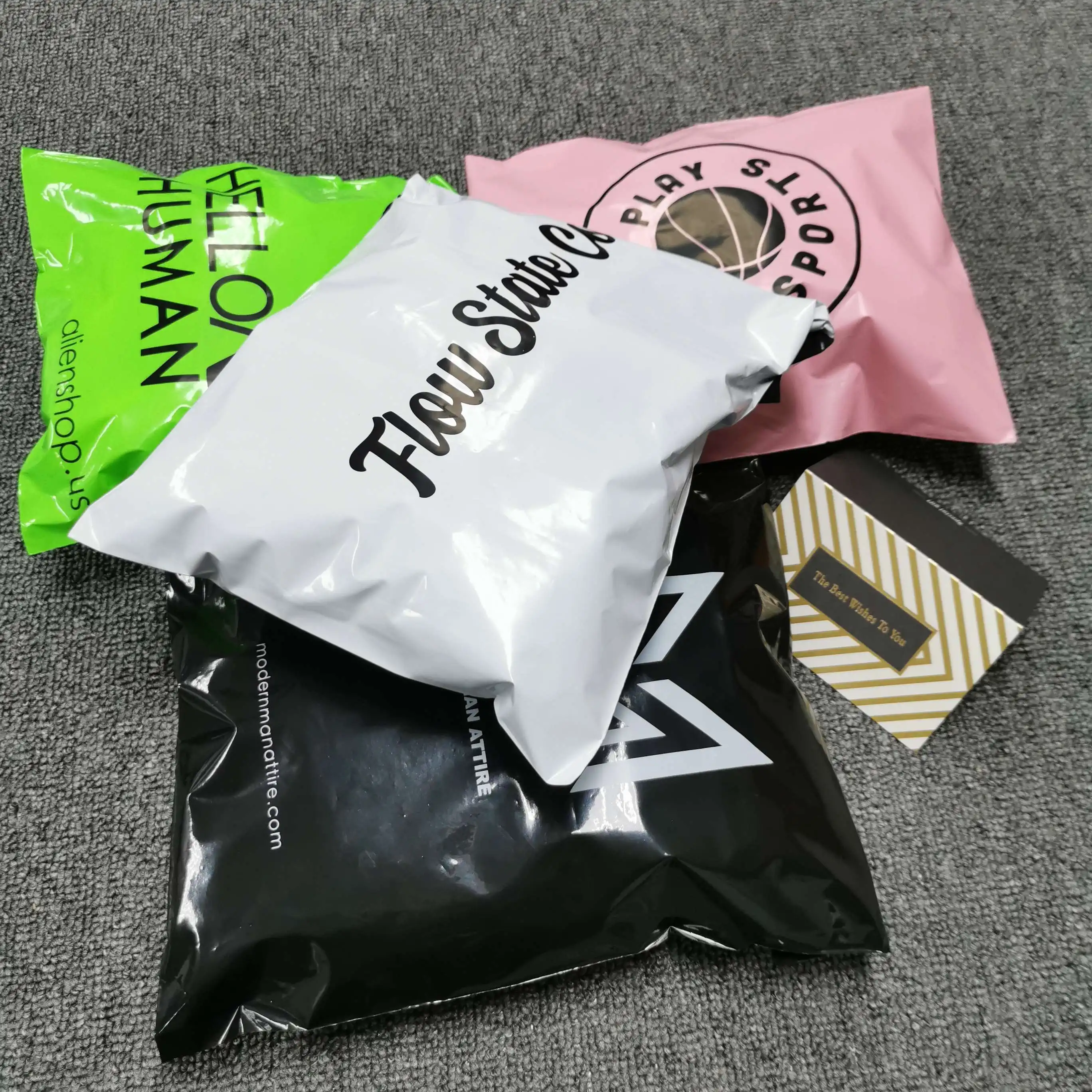 Heavy Duty Custom Design Printed NO MOQ Compostable Mailing Bags Strong Polymailer