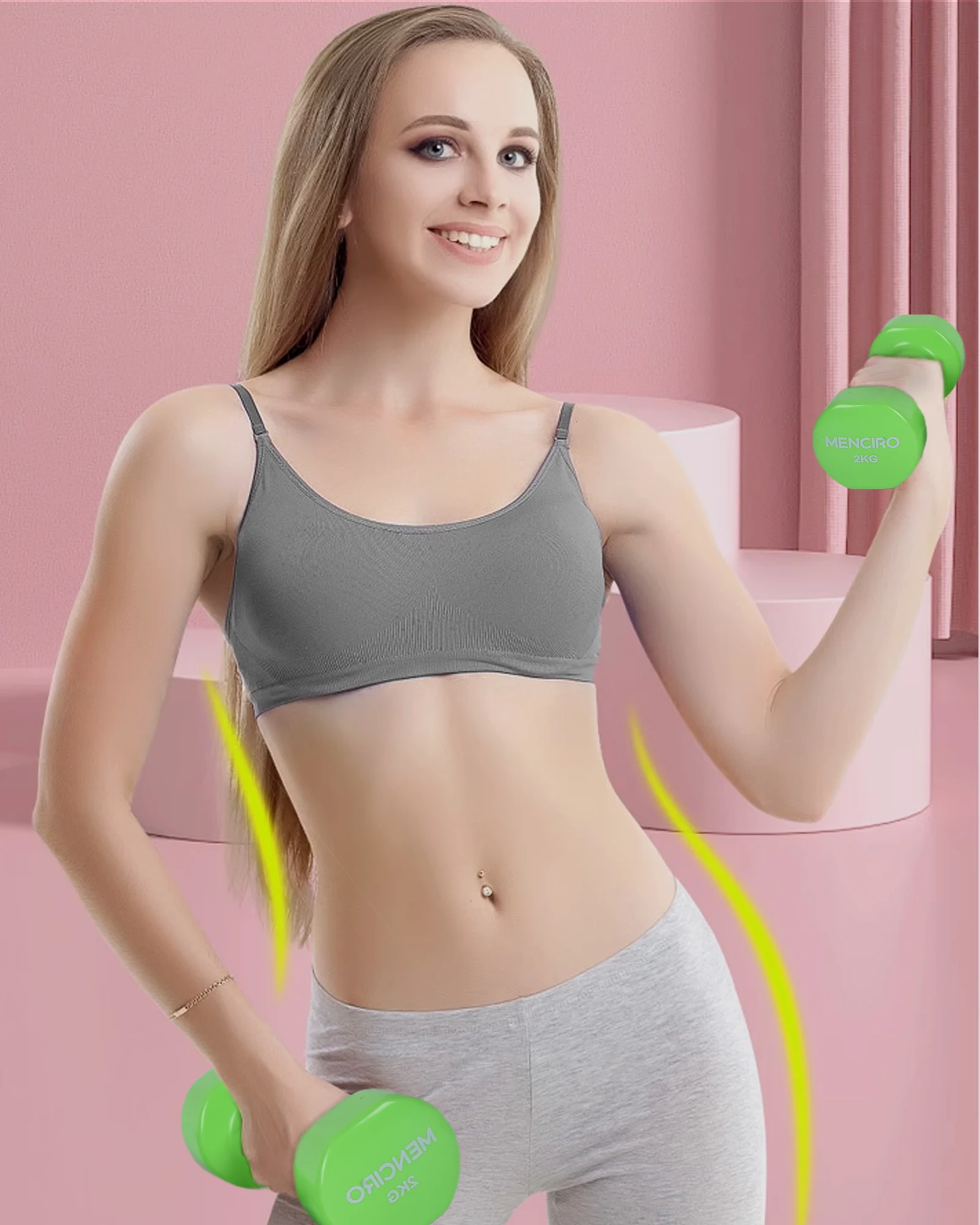 Manufacturer Supply Gym Home Workout Free Weight Fitness Women Bodybuilding Colorful Fitness Solid Weights Dumbbell Set