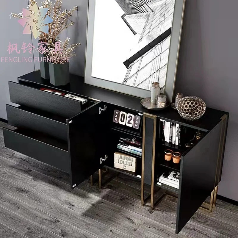 Luxury Modern Dining Living Room Furniture Design Hot Sale Sideboard Cabinet Buffet Table CT020