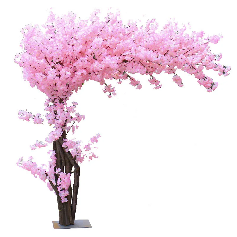 customized big artificial cherry blossom plant faux silk pink white Cherry Blossom Tree for Wedding Decoration