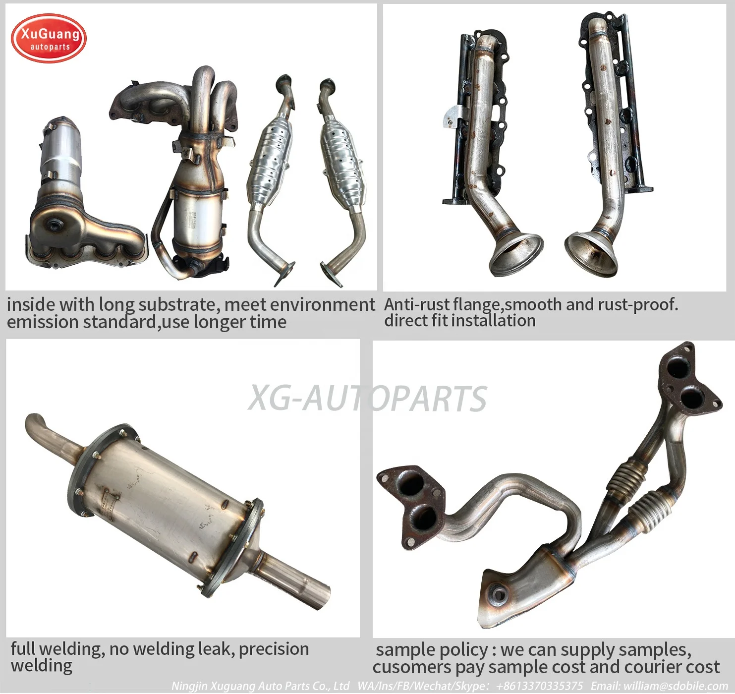 XG AUTOPARTS Auto Exhaust Parts Three Way Catalyst Direct Fit Catalytic Converters For Cadillac SRX 3.0 Double Flexible Pipe