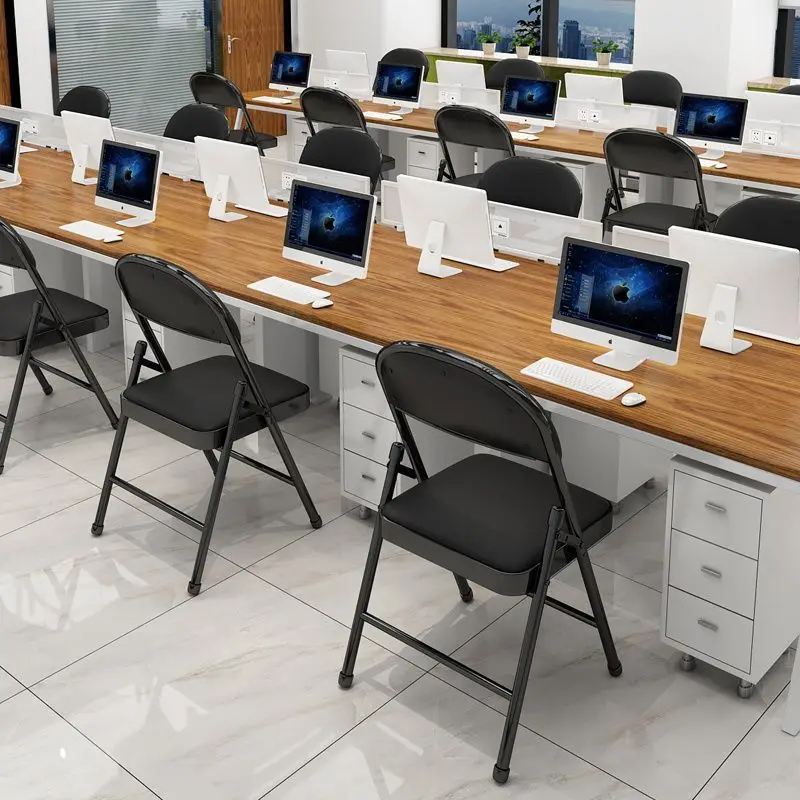 Folding chair Home simple college student dormitory computer chair Meeting portable office back bedroom dining chair stool