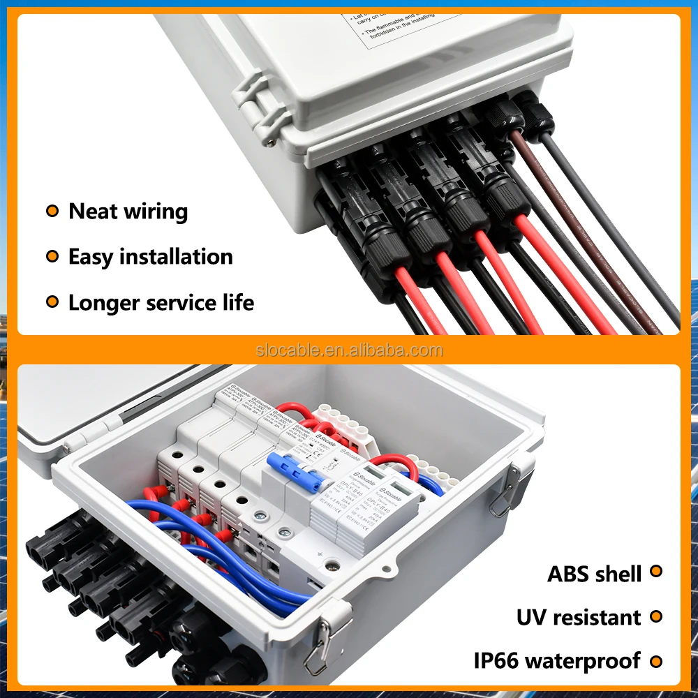 Slocable IP66 Водонепроницаемая УФ-стойкость 6 в 1 струн 15A 500V DC сочетание солнечных батарей для
