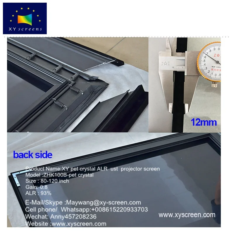 XY screen 120 '4k alr  ust  projector  fixed curved frame projector screen