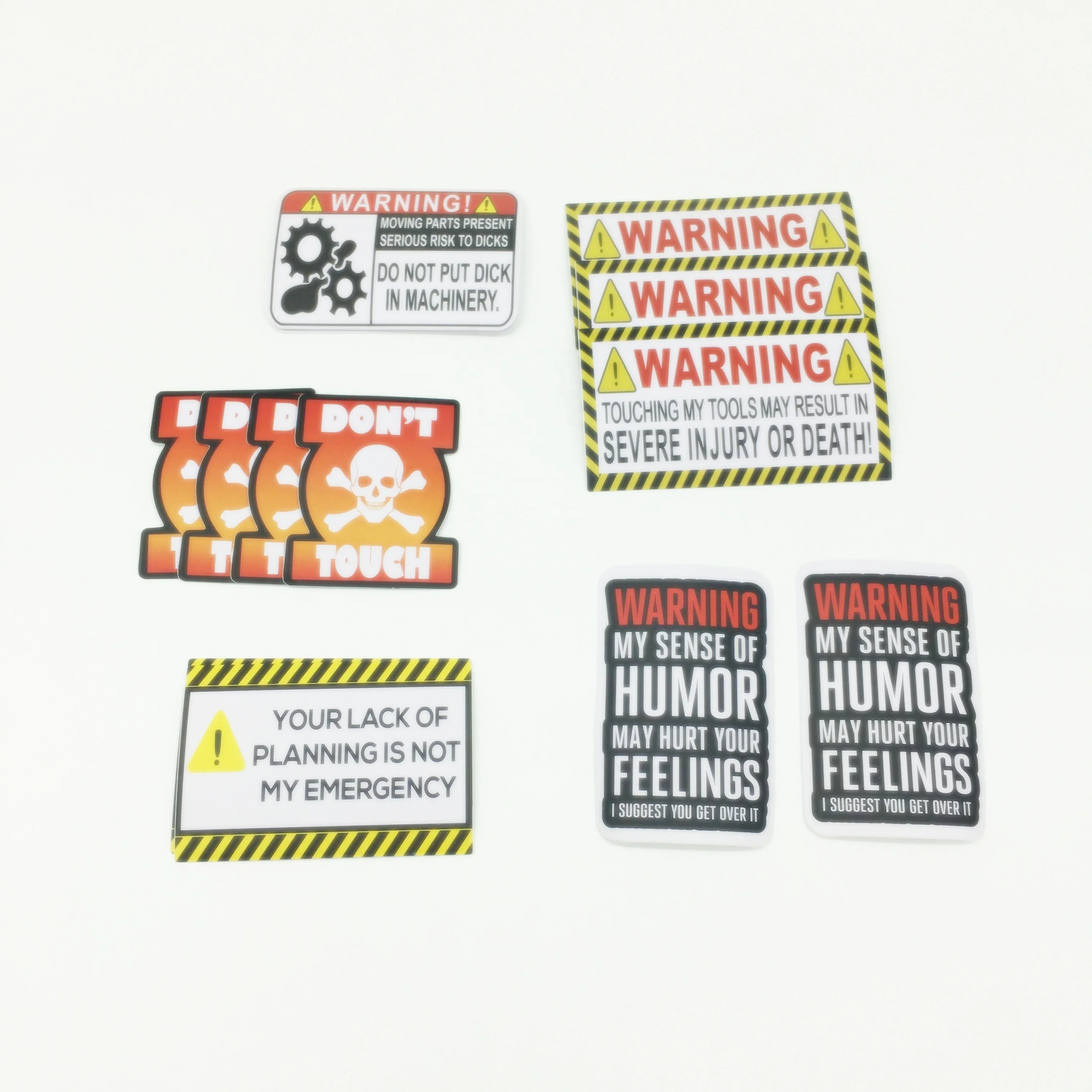 Oil Glue Warning Sign Sticker Customized Design Words Outdoor Window Label Weatherproof Warning Sticker