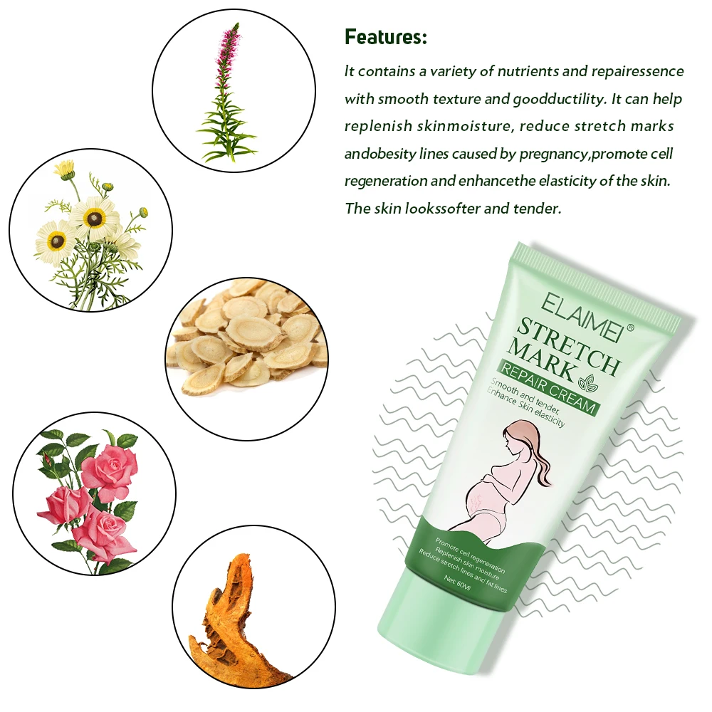 Natural Herbal Stretch Marks Cream Remove Stretch Marks Fade Scars Moisturizing Whitening Stretch Marks Removal Cream
