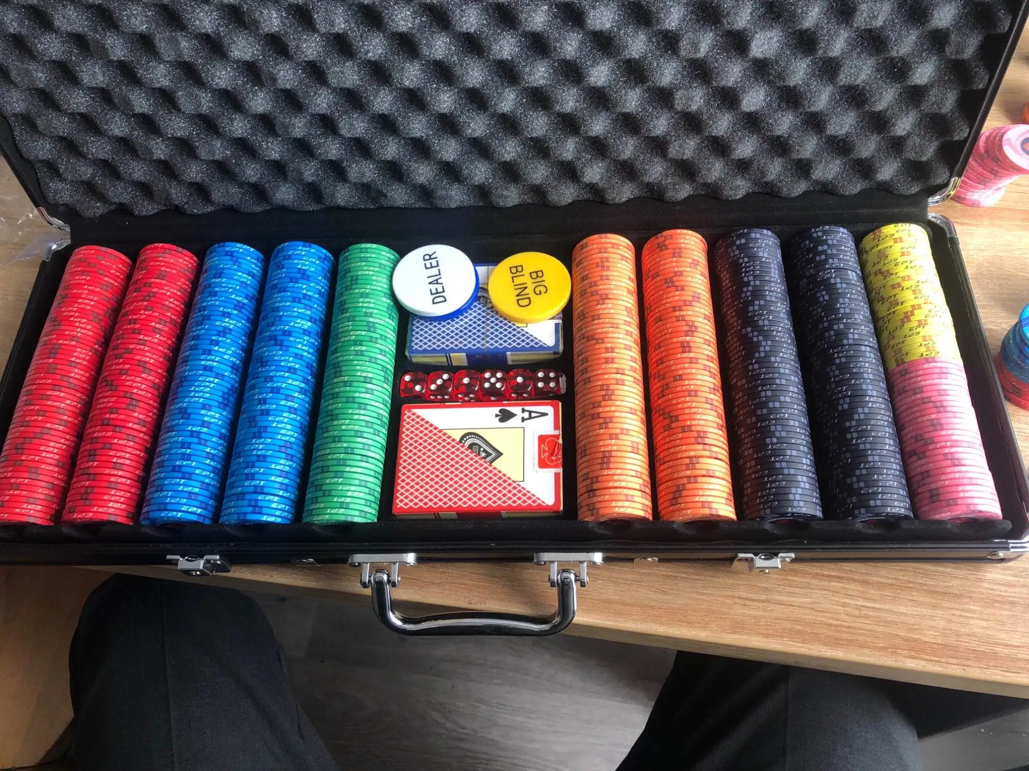 EPT/WPT Stock Professional European ceramics Texas Poker Chips Set